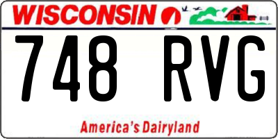 WI license plate 748RVG