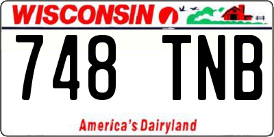 WI license plate 748TNB