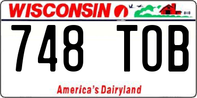 WI license plate 748TOB