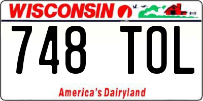WI license plate 748TOL
