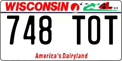 WI license plate 748TOT