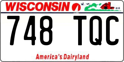 WI license plate 748TQC