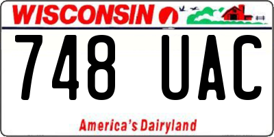 WI license plate 748UAC