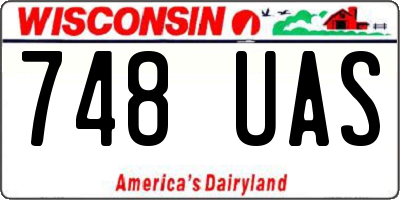 WI license plate 748UAS