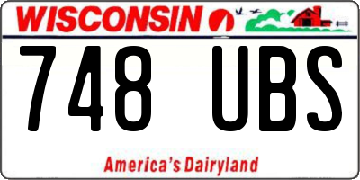 WI license plate 748UBS
