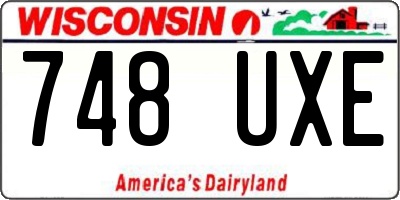 WI license plate 748UXE