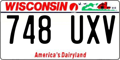 WI license plate 748UXV