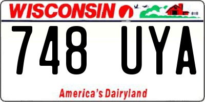 WI license plate 748UYA