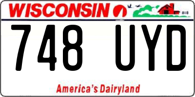 WI license plate 748UYD
