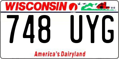 WI license plate 748UYG