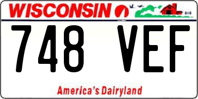 WI license plate 748VEF