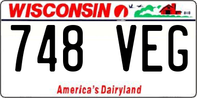 WI license plate 748VEG