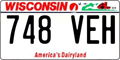 WI license plate 748VEH