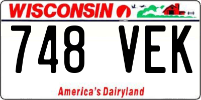 WI license plate 748VEK
