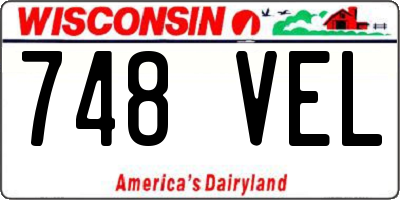 WI license plate 748VEL