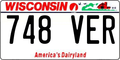WI license plate 748VER