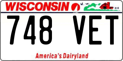 WI license plate 748VET