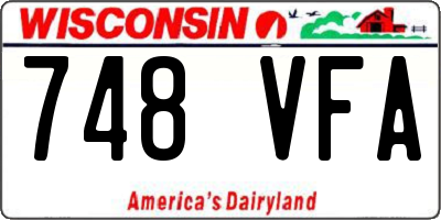 WI license plate 748VFA
