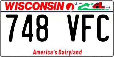 WI license plate 748VFC