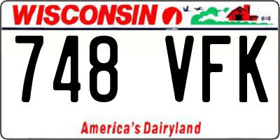 WI license plate 748VFK