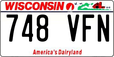 WI license plate 748VFN