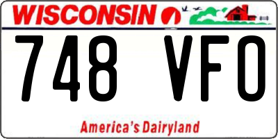 WI license plate 748VFO