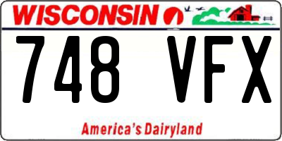WI license plate 748VFX