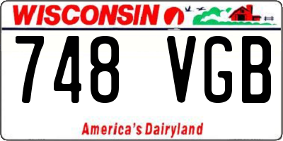 WI license plate 748VGB