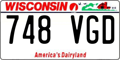 WI license plate 748VGD