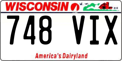 WI license plate 748VIX