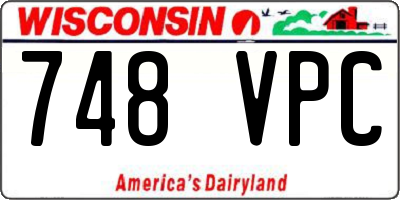 WI license plate 748VPC