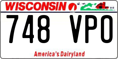 WI license plate 748VPO