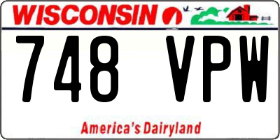 WI license plate 748VPW