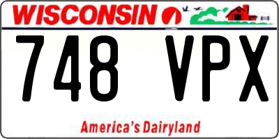 WI license plate 748VPX