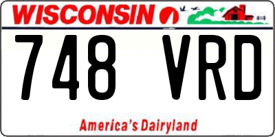 WI license plate 748VRD