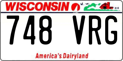 WI license plate 748VRG