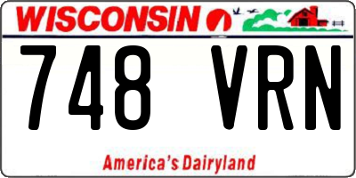 WI license plate 748VRN