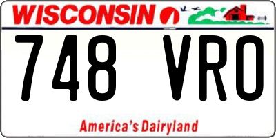 WI license plate 748VRO
