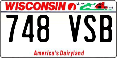 WI license plate 748VSB