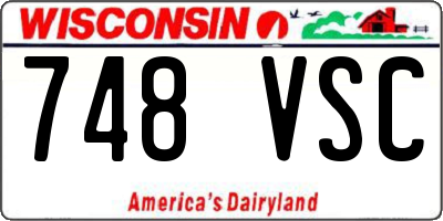 WI license plate 748VSC
