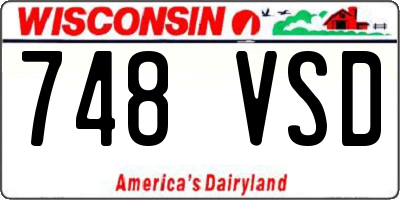WI license plate 748VSD