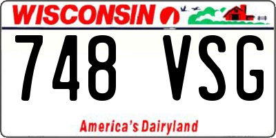 WI license plate 748VSG
