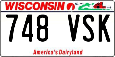 WI license plate 748VSK
