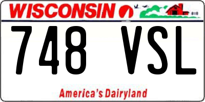 WI license plate 748VSL