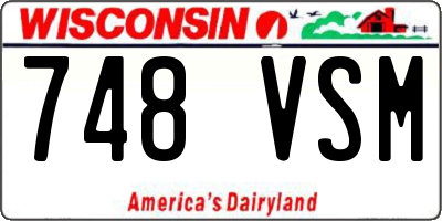 WI license plate 748VSM