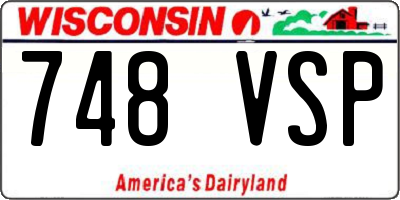 WI license plate 748VSP