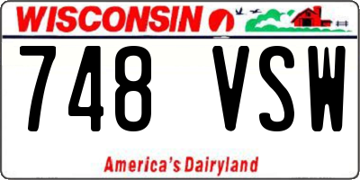 WI license plate 748VSW