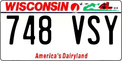 WI license plate 748VSY