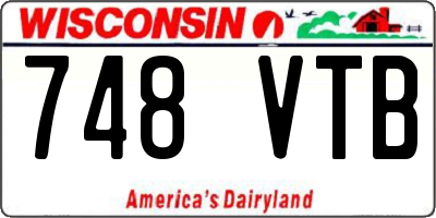 WI license plate 748VTB