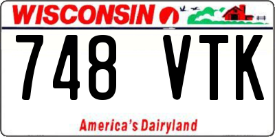 WI license plate 748VTK